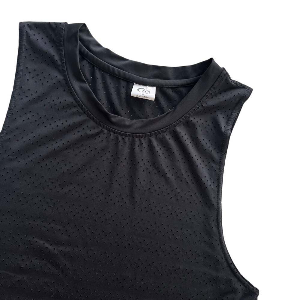 ZYIA Active Women's M Black Chill Tank Sleeveless Mesh Perforated Athletic Sport